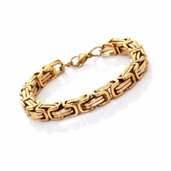 Men's Gold-Plated Byzantine Link Chain Bracelet